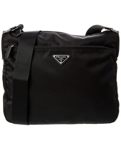 Prada Vela Nylon Shoulder Bag - Black