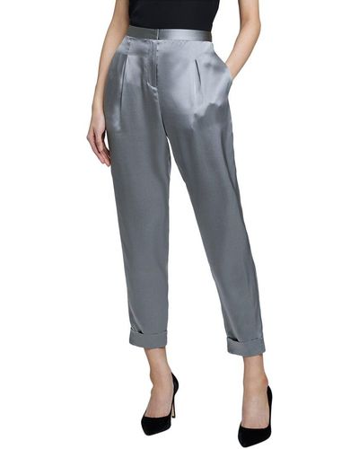L'Agence Tennessee Cuffed Silk Pant - Blue