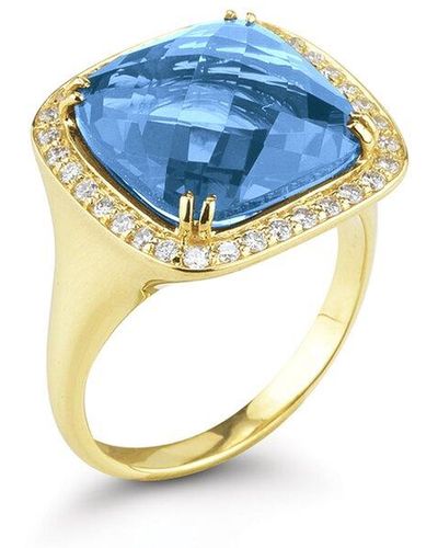 I. REISS 14k 9.18 Ct. Tw. Diamond & Blue Topaz Ring