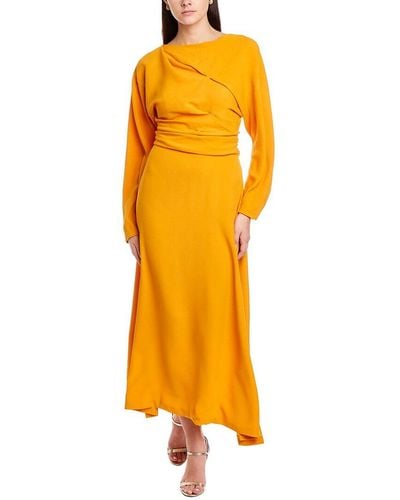 Oscar de la Renta Silk-lined Midi Dress - Orange