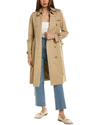 Burberry Double Breasted Trench Coat - Natural