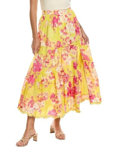 Hemant & Nandita Linen-blend Maxi Skirt - Yellow