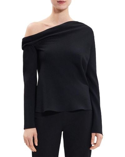 Theory Off-shoulder Top - Black
