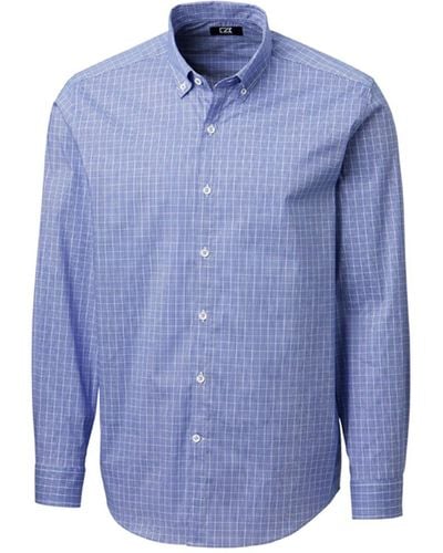 Cutter & Buck Soar Windowpane Check Shirt - Blue