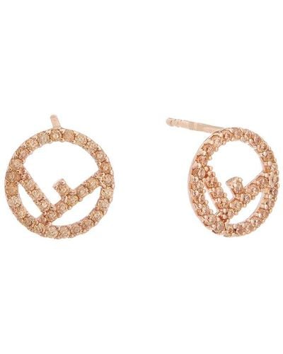 Fendi F Is Earrings - Metallic