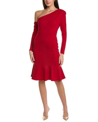 Laundry By Shelli Segal Asymmetric Scuba Dress - Red