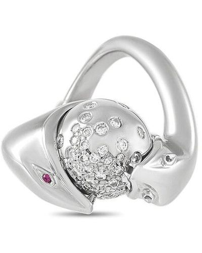 Boucheron 18K Diamond Serpent Ring (Authentic Pre-Owned) - White