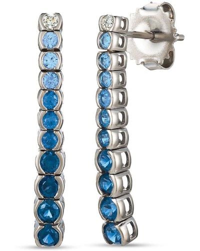 Le Vian Le Vian 14k 0.87 Ct. Tw. Diamond & Sapphire Earrings - White