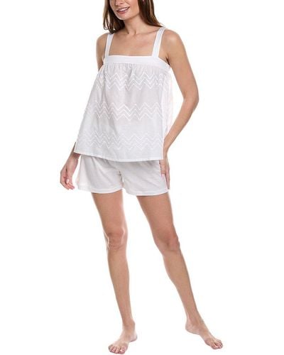 Hanro 2pc Vivia Shorty Pajama Set - White