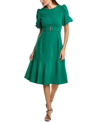 Gracia Bell Sleeve Midi Dress - Green