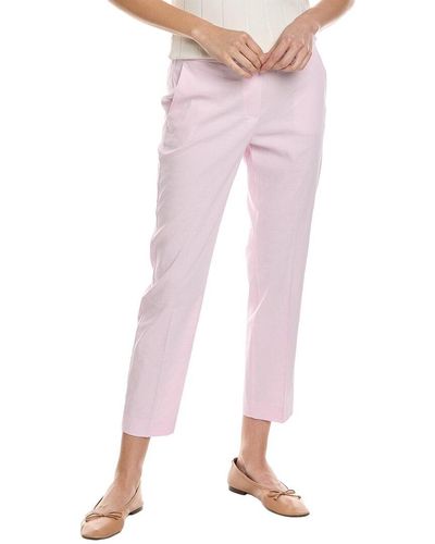 Theory Treeca Linen-blend Pull-on Pant - Pink
