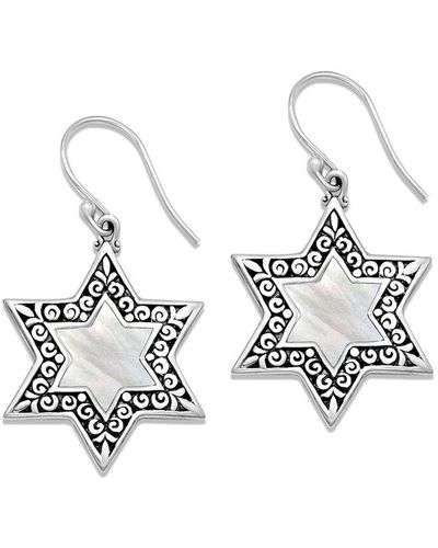 Samuel B. Pearl Star Earrings - Metallic