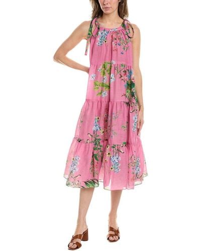Cynthia Rowley Layla Linen Halter Dress - Pink