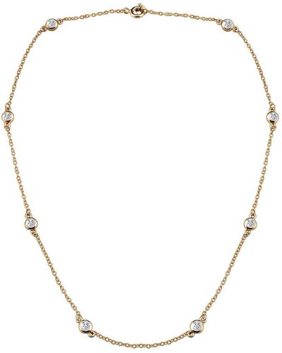 Genevive Jewelry 14k Plated Cz By The Yard Necklace - Natural