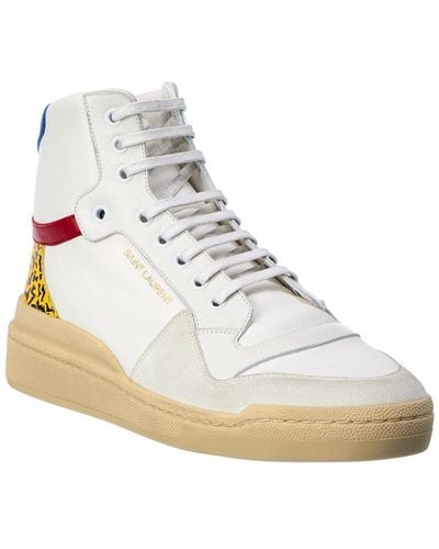 Saint Laurent Sl/24 Canvas & Leather Sneaker - White