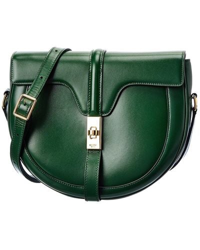 Celine Besace 16 Leather Shoulder Bag - Green