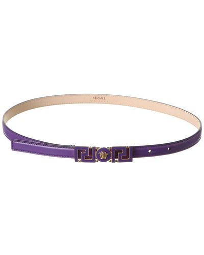 Versace Greca Goddess Leather Belt - Purple