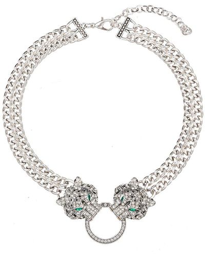 Eye Candy LA The Luxe Collection Crystal Leopard Statement Necklace - Metallic