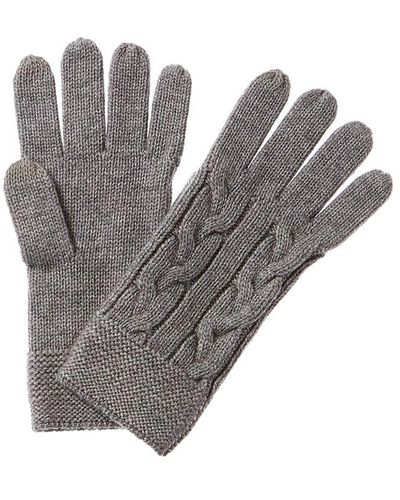 Forte Luxe Cable Wool-blend Gloves - Gray