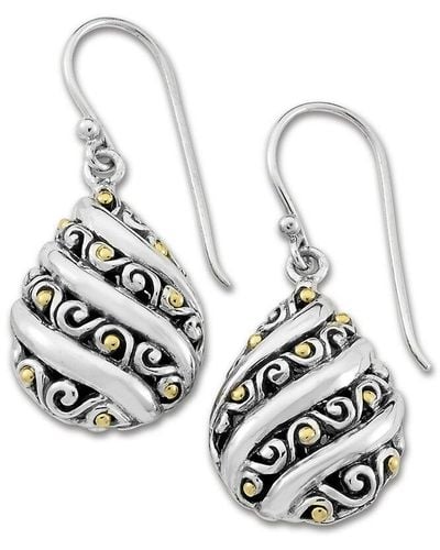 Samuel B. 18k & Silver Balinese Design Earrings - White