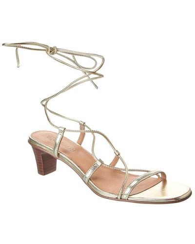 Madewell Lace-up Kitten Heel Leather Sandal - Natural
