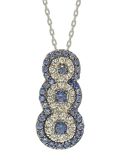 Suzy Levian Silver 0.70 Ct. Tw. Sapphire Necklace - Blue