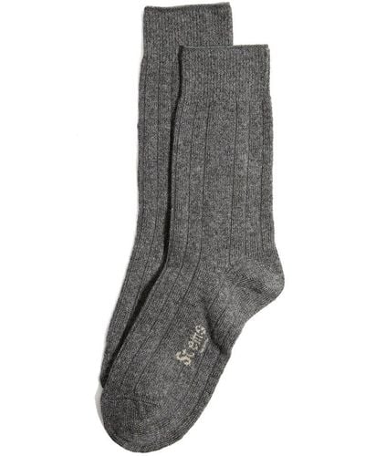 Stems Lux Cashmere & Wool-blend Crew Sock Gift Box - Gray