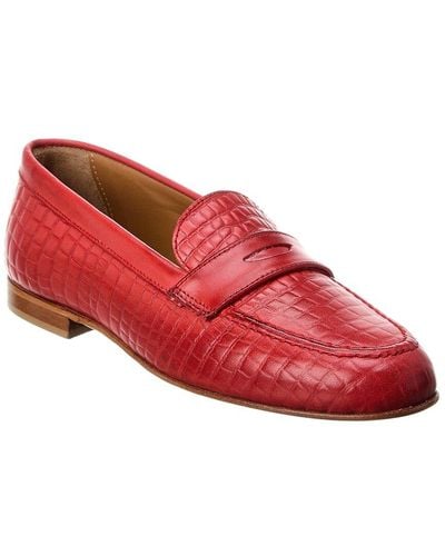 Alfonsi Milano Fancesca Leather Loafer - Red