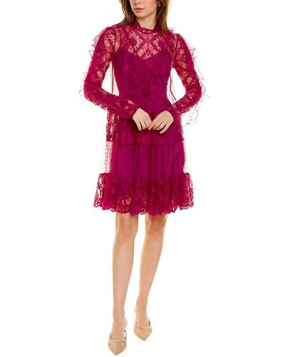 Temperley London Florence Lace Midi Dress - Purple