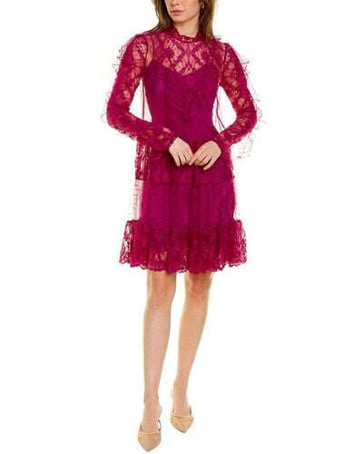 Temperley London Florence Lace Midi Dress - Purple