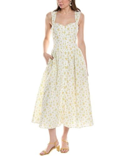 Bardot Malea Linen-blend Midi Dress - Natural