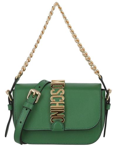 Moschino Leather Shoulder Bag - Green