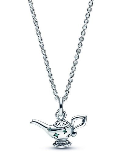 PANDORA Silver Disney Aladdin Magic Lamp Pendant Collier Silver Necklace - Metallic