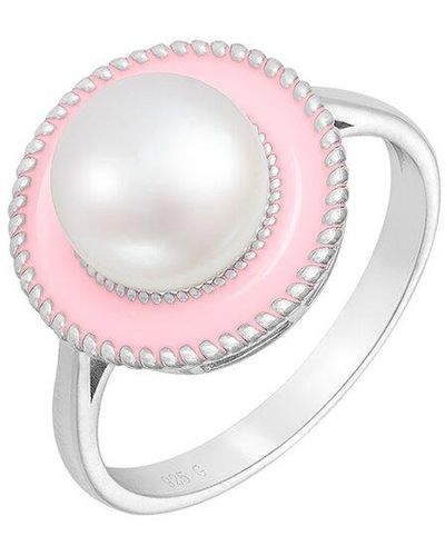 Splendid Silver 7-7.5mm Pearl Ring - Pink