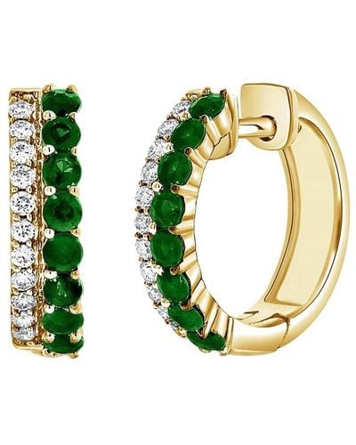 Sabrina Designs 14k 0.71 Ct. Tw. Diamond & Emerald Huggie Earrings - Green