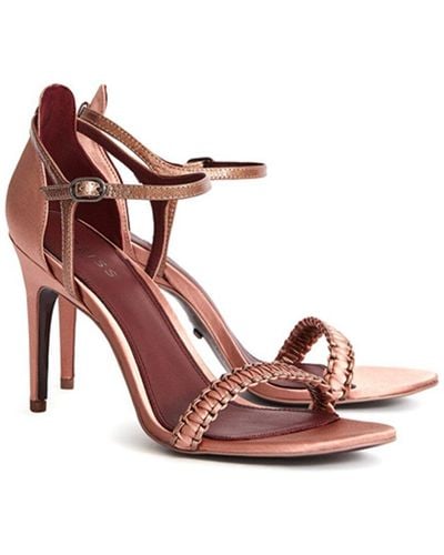 Reiss Linette Leather Heeled Sandal - Pink
