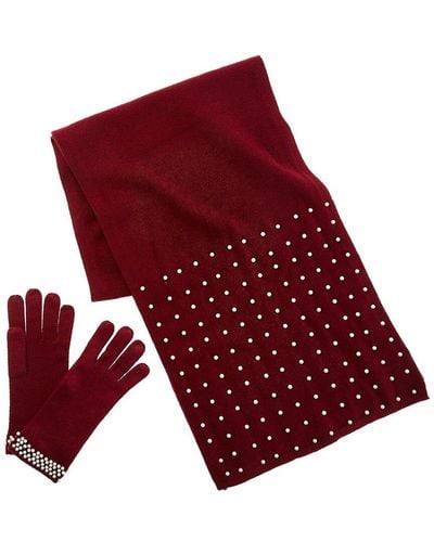 La Fiorentina Gloves & Scarf Box Set - Red