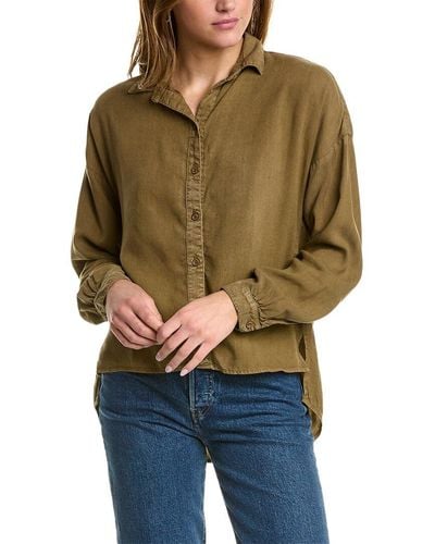 Bella Dahl High Low Hem Shirt in Green Lyst