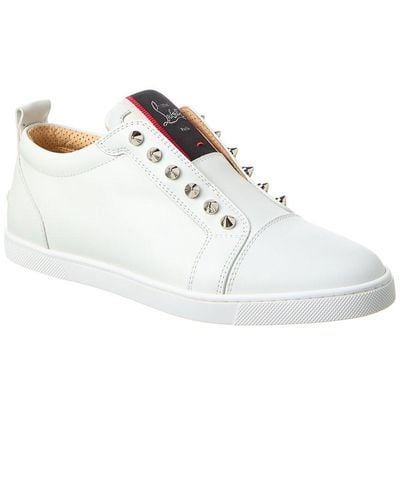 Christian Louboutin F.a.v Fique A Vontade Leather Sneaker - White