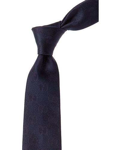 Gucci Navy Silk Tie - Blue