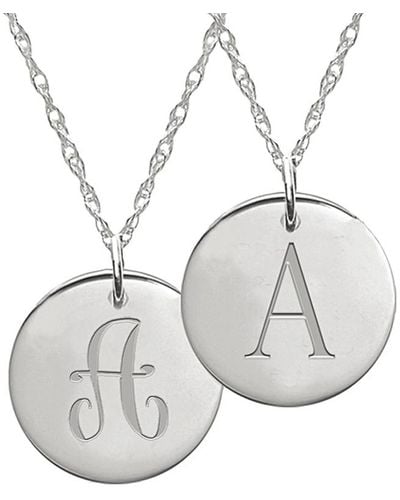 Jane Basch Silver Double Sided Initial Necklace (a-z) - Grey