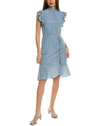 Tahari The Isabella Silk Mini Dress - Blue