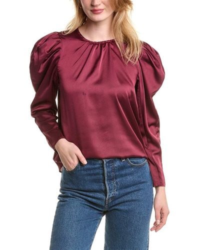 1.STATE Puff Sleeve Blouse - Red