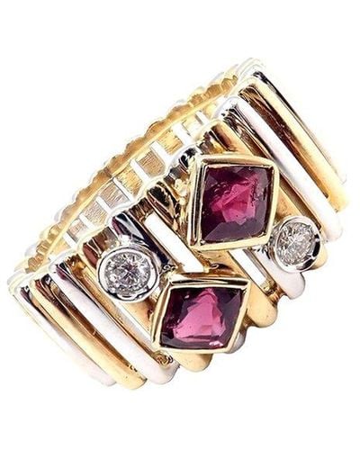 Van Cleef & Arpels 18K Two-Tone 0.40 Ct. Tw. Diamond & Ruby Ring (Authentic Pre-Owned) - White