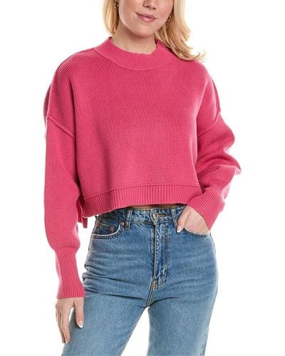 Free People Easy Street Crop Pullover - Red