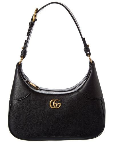 Gucci Aphrodite Small Leather Hobo Bag - Black