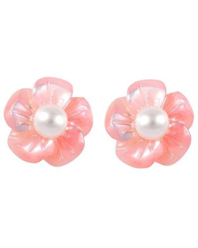 Splendid Vermeil 3-4mm Pearl Earrings - Pink