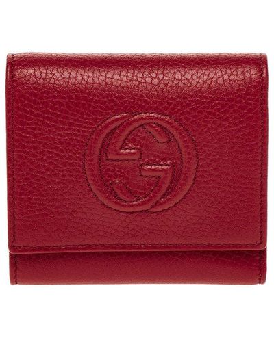 Gucci Soho Leather French Wallet - Red
