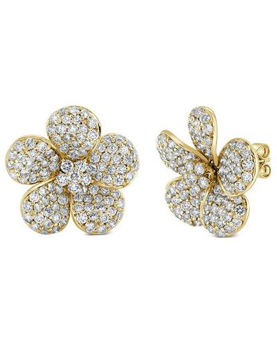 Sabrina Designs 14k 3.83 Ct. Tw. Diamond Flower Earrings - Metallic