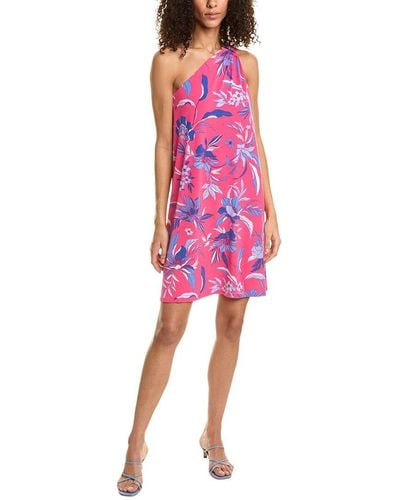Tommy Bahama Romantic Blooms One-shoulder Mini Dress - Pink